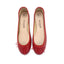 Red leather ballet flats