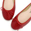 Red leather ballet flats