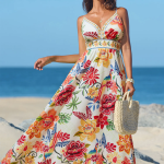 Vibrant Oasis Tropical Maxi Dress